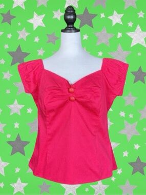 Collectif London NWOT Retro Pin-Up Rockabilly Mid-Century Modern Coquette Top 14